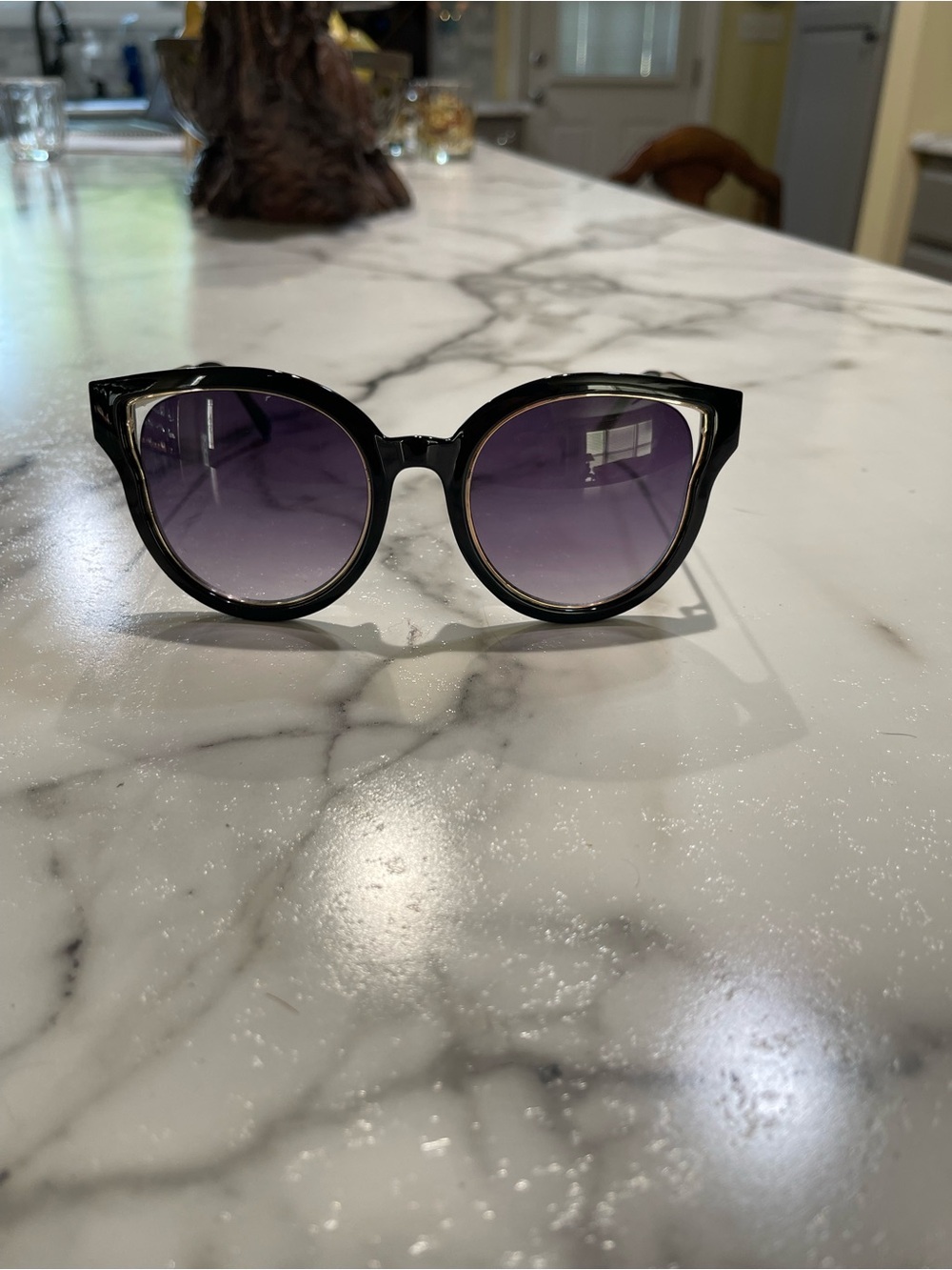 Guess Black Frame Sunglasses with Purple Gradient Lenses